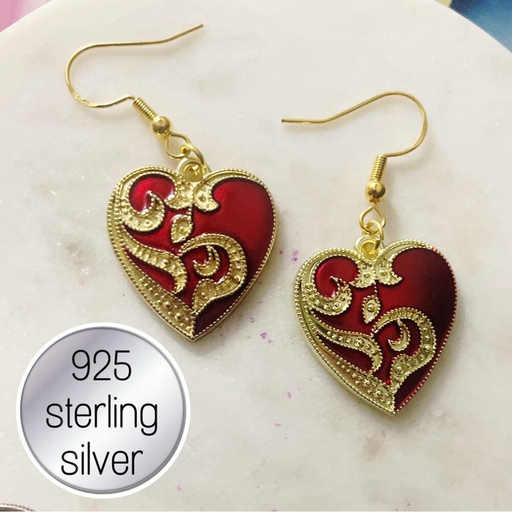 Heart earrings 925 sterling silver